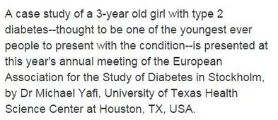 3岁半女孩吃出糖尿病！糖尿病，这些你必须知道！